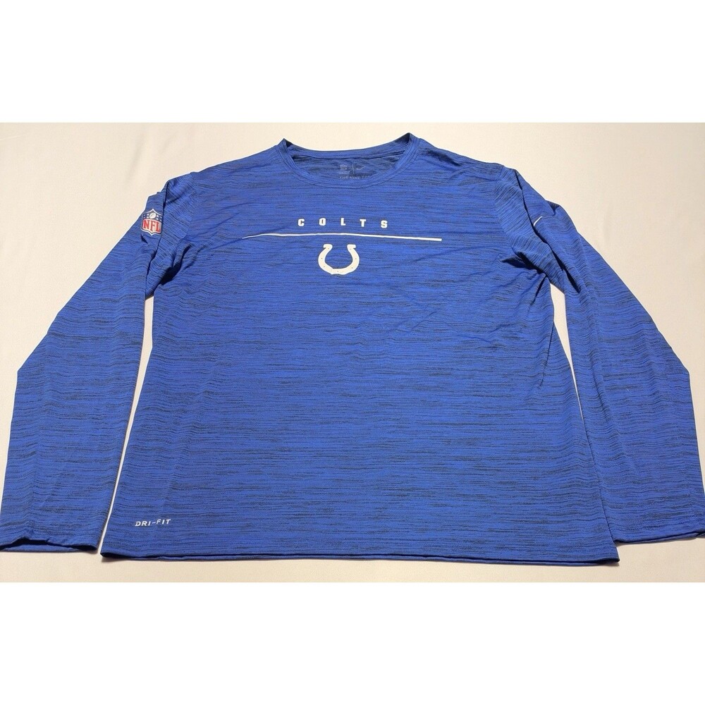 Indianapolis Colts Nike On Field Long Sleeve Dri Fit Shirt Mens Large NFL Blue - Picture 1 of 10